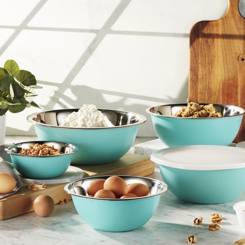 Whysko Stainless Steel 5 Piece Nested Mixing Bowl Set & Reviews Wayfair